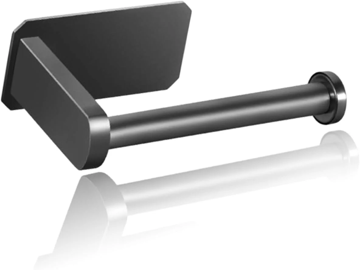 جا دستمال کاغذی چسبی Sweet seven - جا دستمالی استیل ضد زنگ مشکی برای حمام و آشپزخانه، نصب آسان