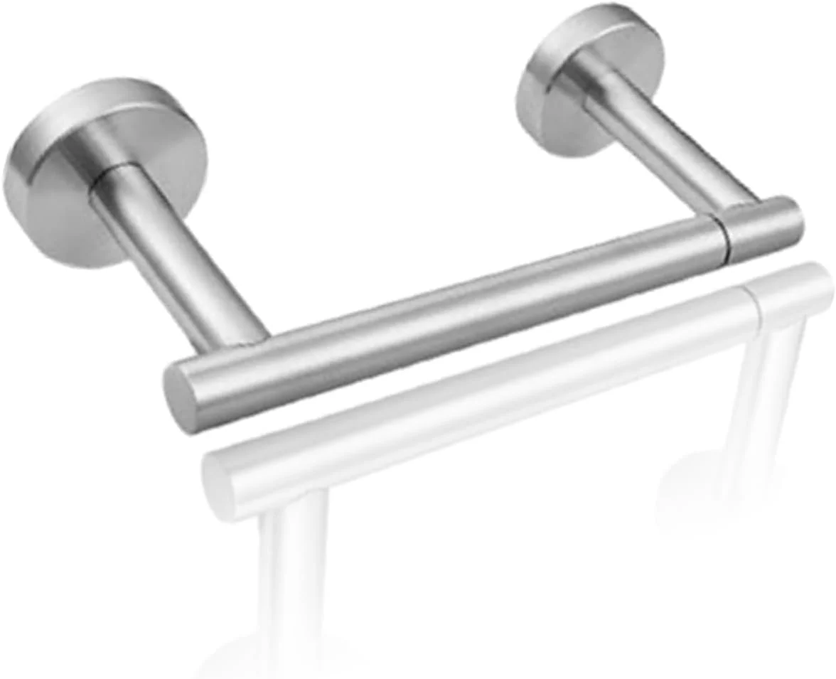 جا دستمال توالت Sweet seven - جا رولی بزرگ فلزی نیکل برس خورده، نصب دیواری استیل ضد زنگ SUS 304 با دسته قابل تنظیم