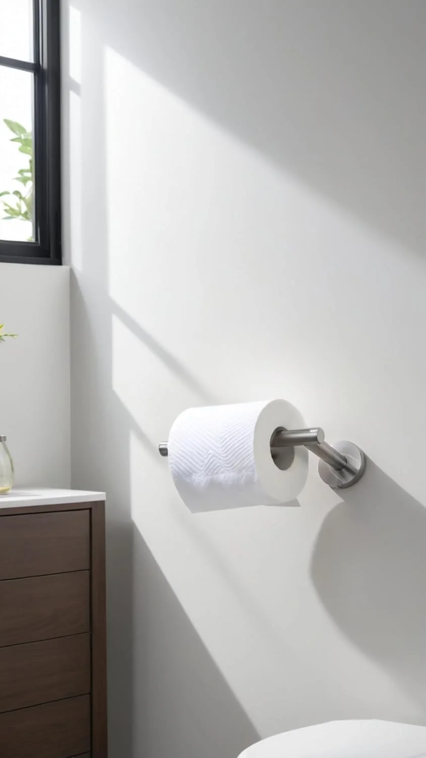 جا دستمال توالت Sweet seven - جا رولی بزرگ فلزی نیکل برس خورده، نصب دیواری استیل ضد زنگ SUS 304 با دسته قابل تنظیم جا دستمال توالت Sweet seven - جا رولی بزرگ فلزی نیکل برس خورده، نصب دیواری استیل ضد زنگ SUS 304 با دسته قابل تنظیم