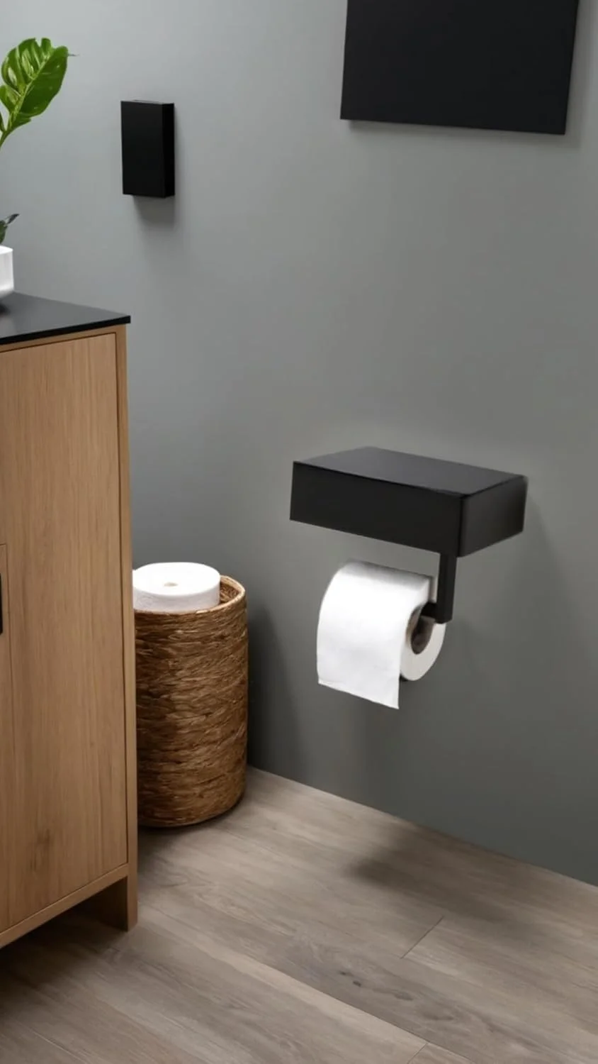 جا دستمال کاغذی مشکی مات Sweet seven با قفسه - نگهدارنده دستمال توالت و پخش کننده دستمال مرطوب، سازمان دهنده دستمال توالت و لوازم بهداشتی جا دستمال کاغذی مشکی مات Sweet seven با قفسه - نگهدارنده دستمال توالت و پخش کننده دستمال مرطوب، سازمان دهنده دستمال توالت و لوازم بهداشتی