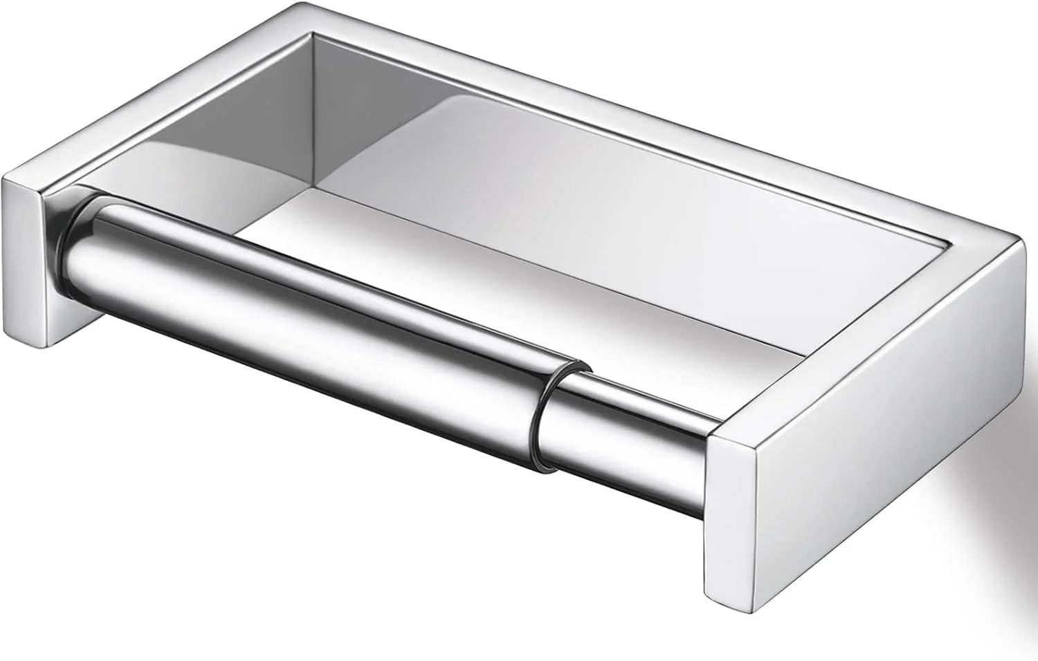 نگهدارنده رول توالت TERRIFI، نگهدارنده فنری استیل ضد زنگ کاغذ توالت حمام، نصب شده روی دیوار با پرداخت صیقلی برای دسترسی آسان