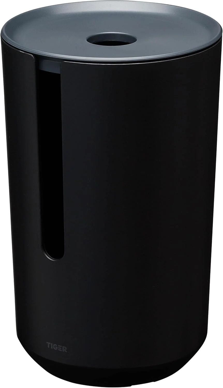 Tiger Tess Spare Toilet Paper Holder Container with Lid for Storing Toilet Paper, Plastic, Black/Anthracite, 143 x 233 x 143 mm
