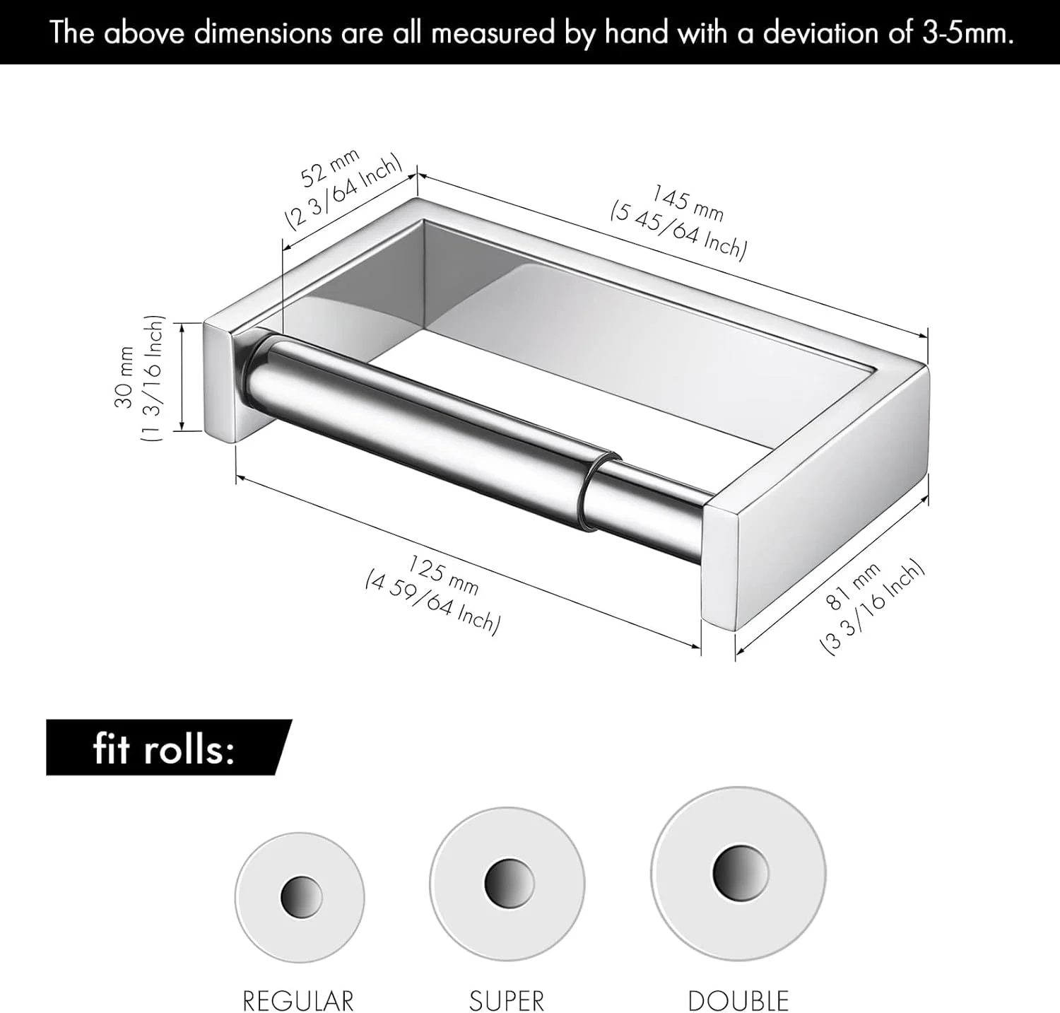 نگهدارنده رول توالت TERRIFI، نگهدارنده فنری استیل ضد زنگ کاغذ توالت حمام، نصب شده روی دیوار با پرداخت صیقلی برای دسترسی آسان