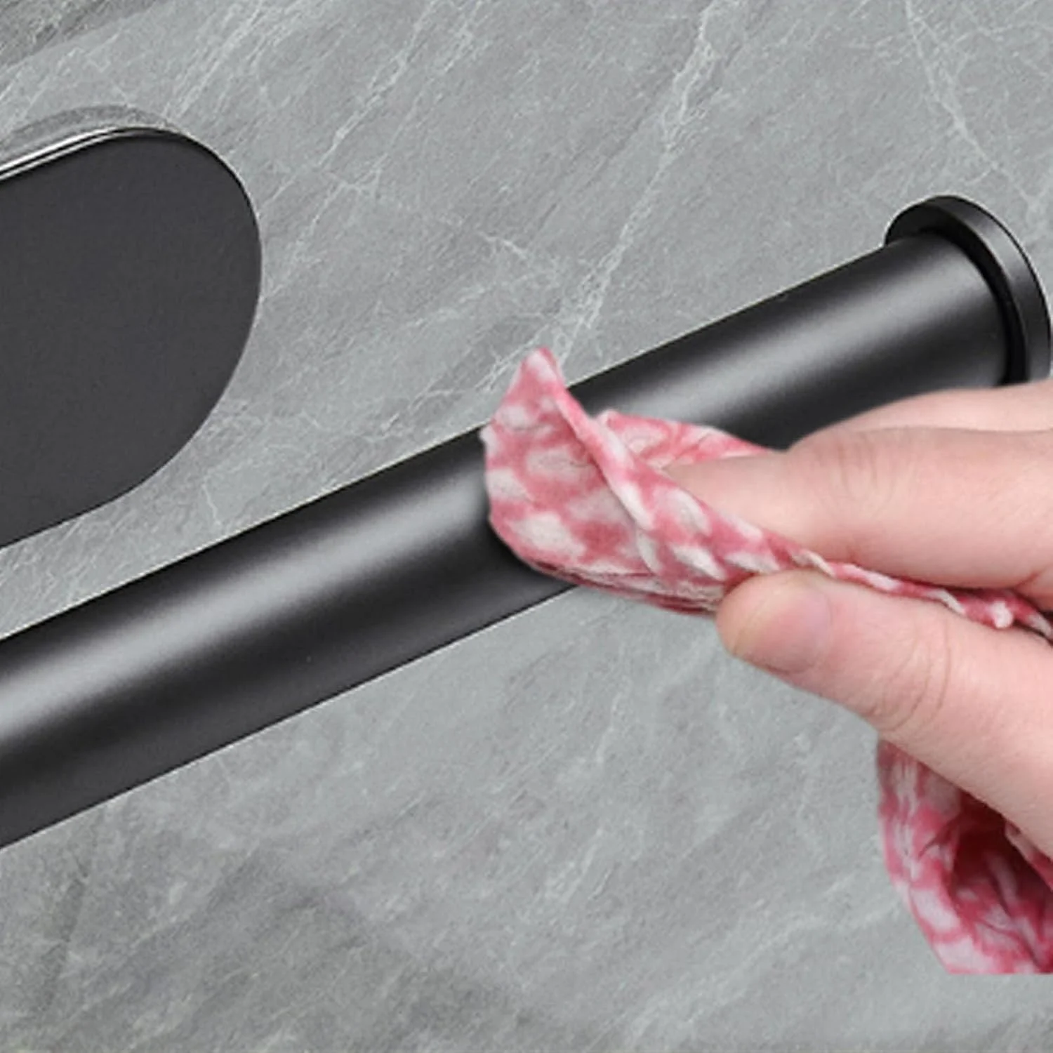 جا دستمال کاغذی بدون سوراخ تزویق، دستگیره کابینت آشپزخانه، مناسب برای حمام و سرویس بهداشتی، چسبی برای حمام و سرویس بهداشتی، استیل ضد زنگ، نقره ای