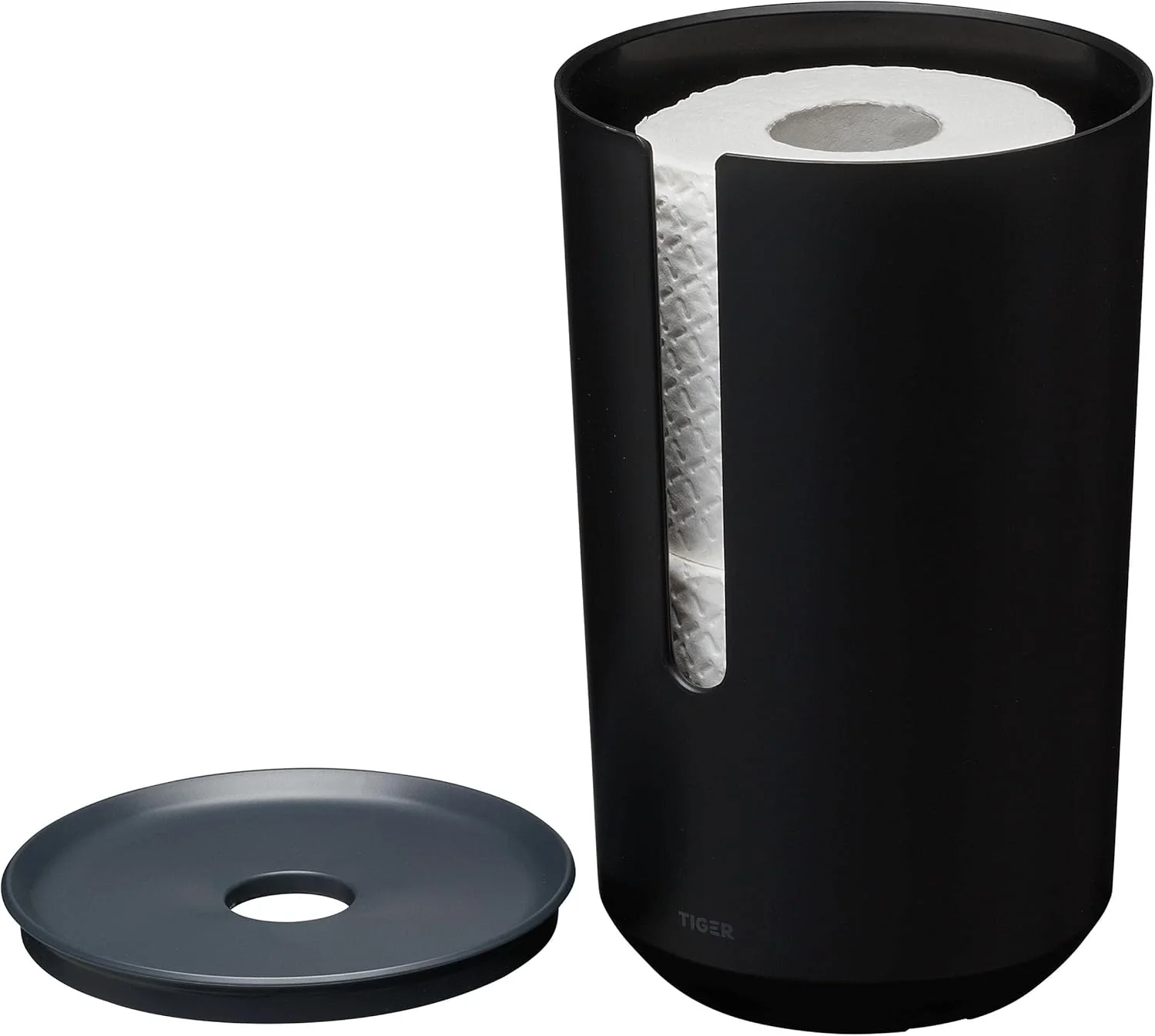 Tiger Tess Spare Toilet Paper Holder Container with Lid for Storing Toilet Paper, Plastic, Black/Anthracite, 143 x 233 x 143 mm Tiger Tess Spare Toilet Paper Holder Container with Lid for Storing Toilet Paper, Plastic, Black/Anthracite, 143 x 233 x 143 mm