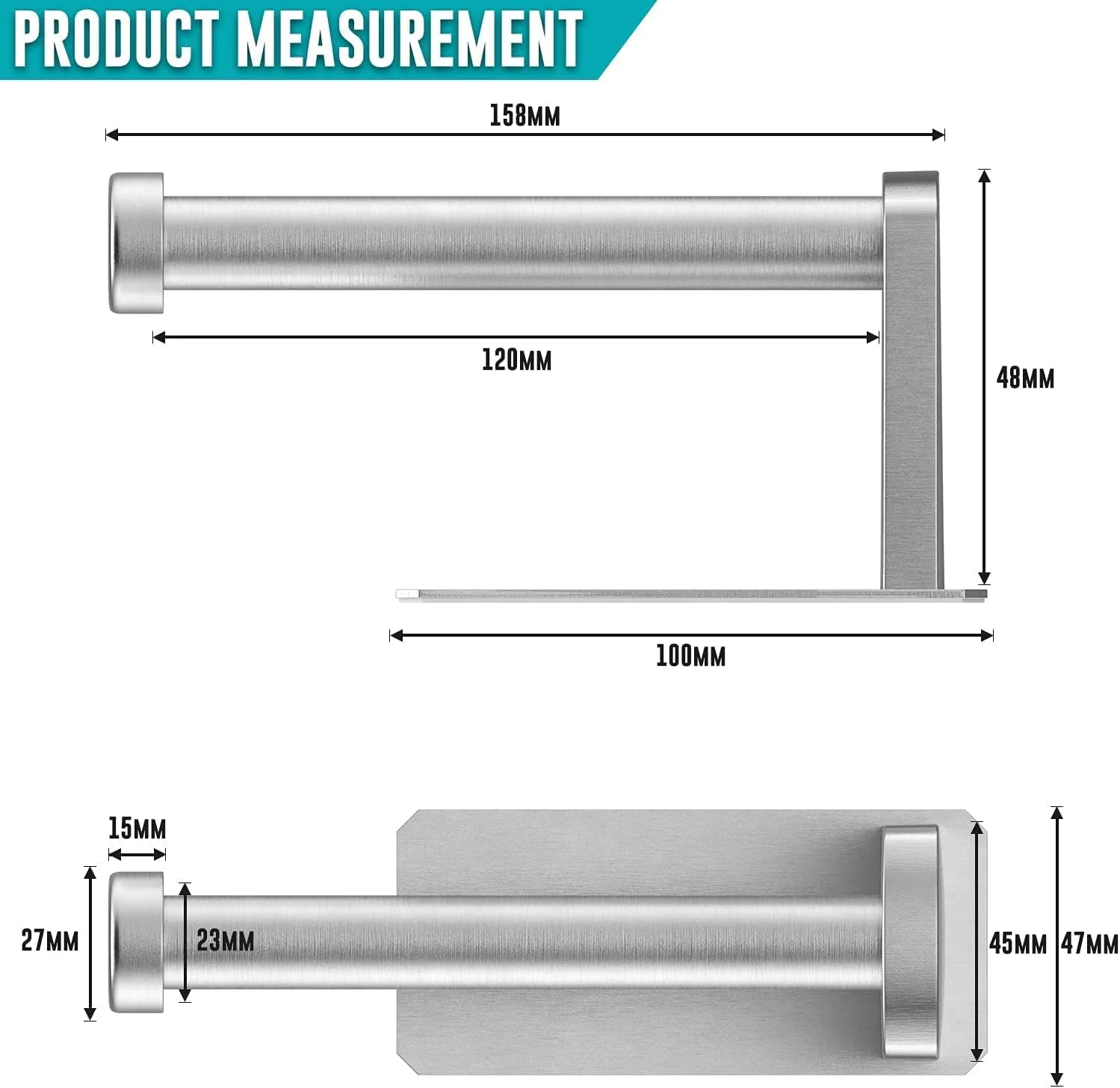نگهدارنده رول دستمال توالت Tepengdie با قفسه، استیل ضد زنگ Sus304، کروم براق مدرن، نگهدارنده دستمال کاغذی، چسبی و دیواری، نگهدارنده رول دستمال کاغذی آشپزخانه و حمام (نوع 4)
