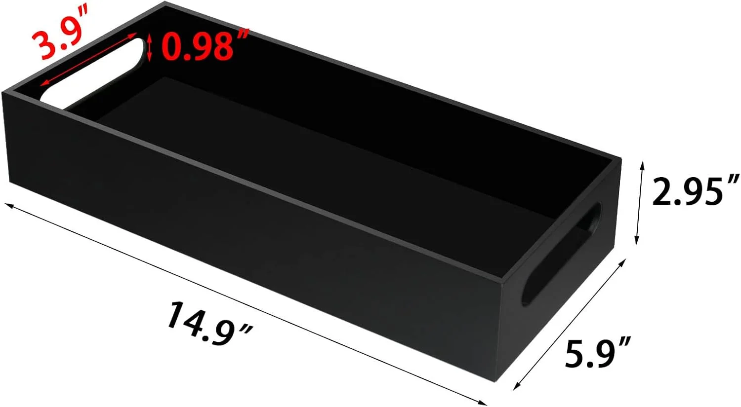 نگهدارنده دستمال توالت Tasybox با محفظه ذخیره سازی، سینی مخزن توالت اکریلیک، سینی های حمام مشکی با دسته سینی روشویی برای دکوراسیون منزل نگهدارنده دستمال توالت Tasybox با محفظه ذخیره سازی، سینی مخزن توالت اکریلیک، سینی های حمام مشکی با دسته سینی روشویی برای دکوراسیون منزل