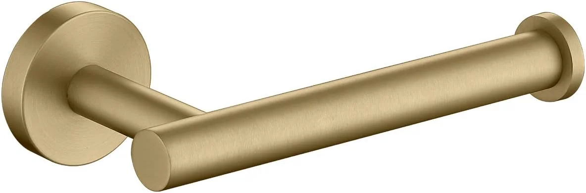 جا دستمال کاغذی طلایی مات TASTOS، استیل ضد زنگ SUS304، جا رولی دستمال توالت مدرن، نصب دیواری، پخش کننده رول دستمال توالت، مناسب آشپزخانه و سرویس بهداشتی، طول 5 اینچ