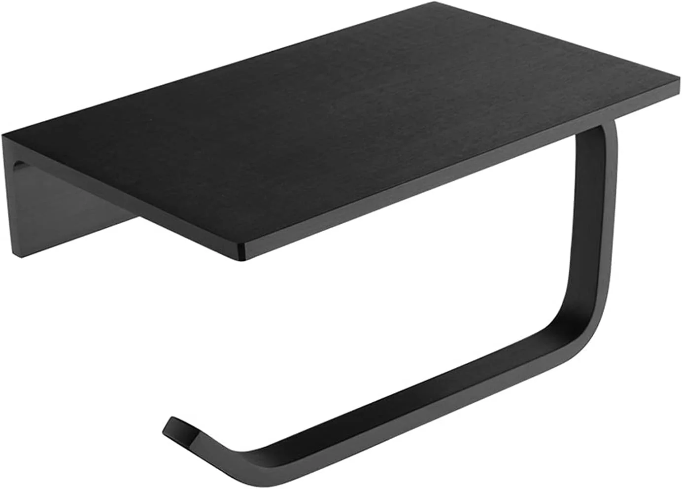 LIU- جا دستمال کاغذی توالت با قفسه، آلومینیوم فضایی مشکی مات، جا دستمال کاغذی رولی دیواری برای خانه یا تجارت نصب آسان