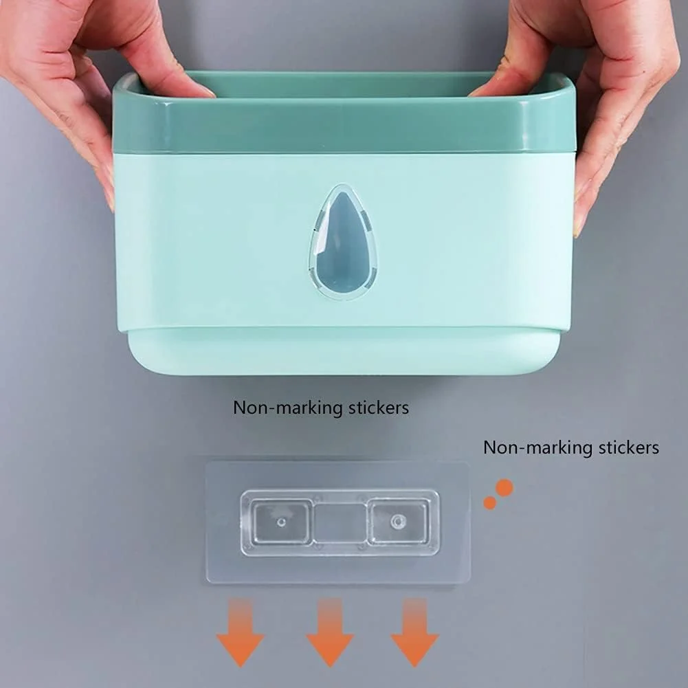 جا دستمال توالت رولی خود چسب با قفسه، جعبه دستمال کاغذی ضد آب، نگهدارنده دستمال توالت دیواری برای نگهداری دستمال توالت حمام (سفید)