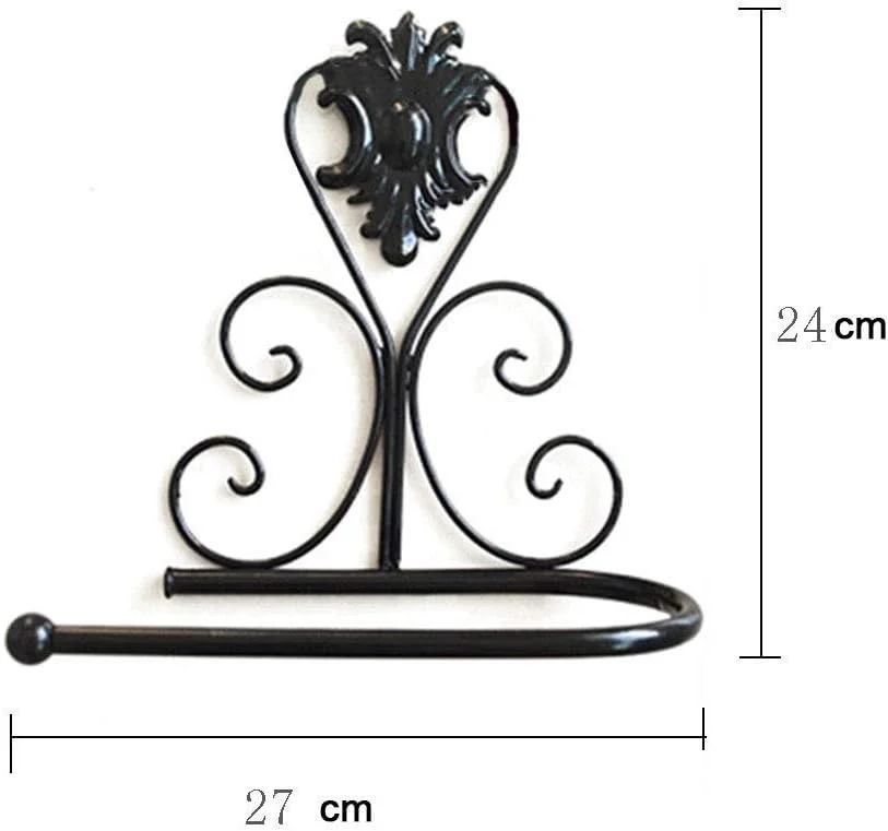 جا دستمال کاغذی توالت، جا دستمال کاغذی رولی توالت آهن دکوراسیون حمام به سبک اروپایی قدیمی، قفسه حوله کاغذی توالت دیواری ظریف و محکم