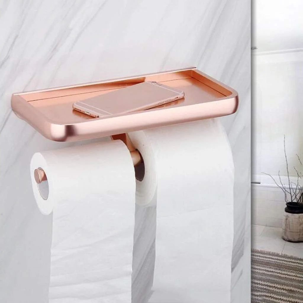 جا دستمال کاغذی دوقلو، آلومینیوم فضایی، نگهدارنده رول دستمال کاغذی دوگانه، آویز دیواری