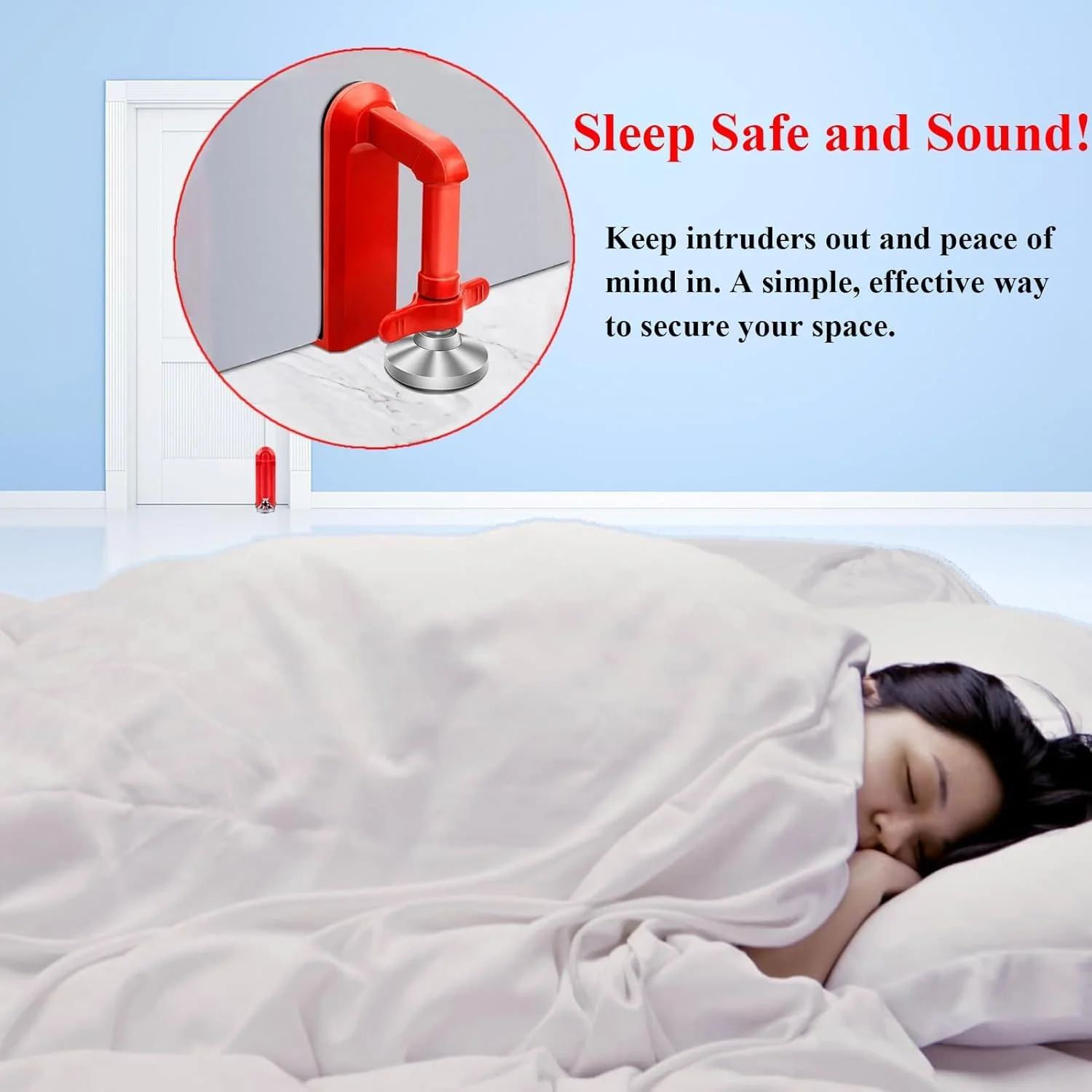 مسدود کننده درب ضد سرقت THE WHITE SHOP بدون نیاز به دریل، قفل درب قابل حمل برای امنیت هتل، آپارتمان، مسدود کننده قدرتمند درب برای امنیت زنان و کودکان در خانه مسدود کننده درب ضد سرقت THE WHITE SHOP بدون نیاز به دریل، قفل درب قابل حمل برای امنیت هتل، آپارتمان، مسدود کننده قدرتمند درب برای امنیت زنان و کودکان در خانه