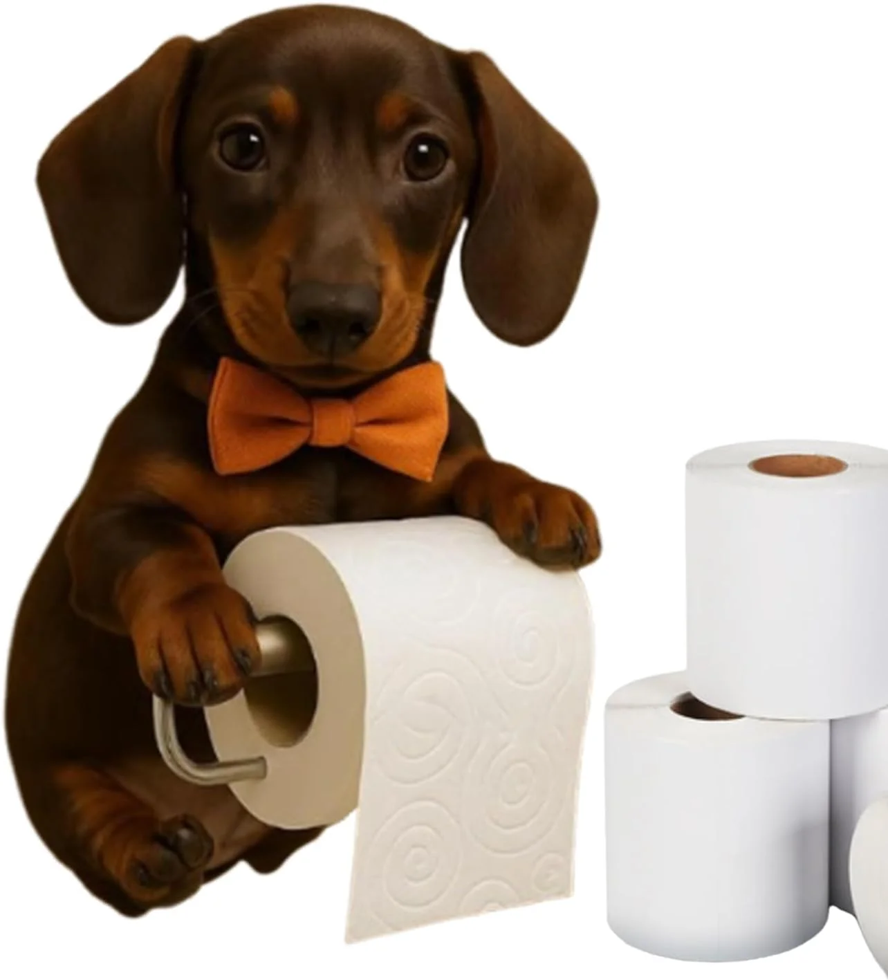 نگهدارنده رول دستمال توالت طرح سگ، قابل نصب روی دیوار، پخش کننده رول رزینی، دکوری زیبا، قفسه لوازم جانبی حمام برای هتل، خانه و RV