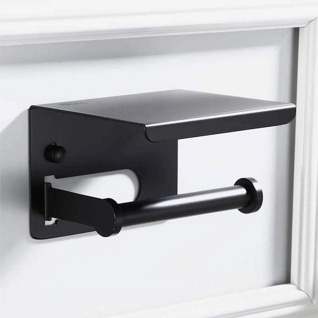 جا دستمال کاغذی ایستاده، پخش کننده دستمال کاغذی، نصب دیواری، استیل ضد زنگ با سینی تلفن، فلزی روی دیوار، مناسب هتل، آشپزخانه، جا دستمال کاغذی توالت - A