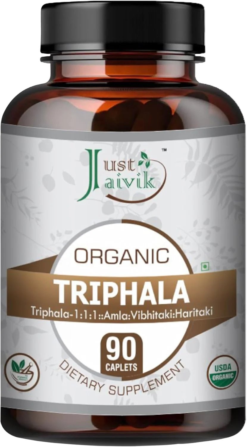 قرص تری فالا ارگانیک جاست جیویک (آمله + بیبهیتکی + هاریتاکی) - مکمل غذایی - 750 میلی گرم (بسته 90 عددی قرص ارگانیک) | فرمول متعادل کننده برای سم زدایی و جوان سازی