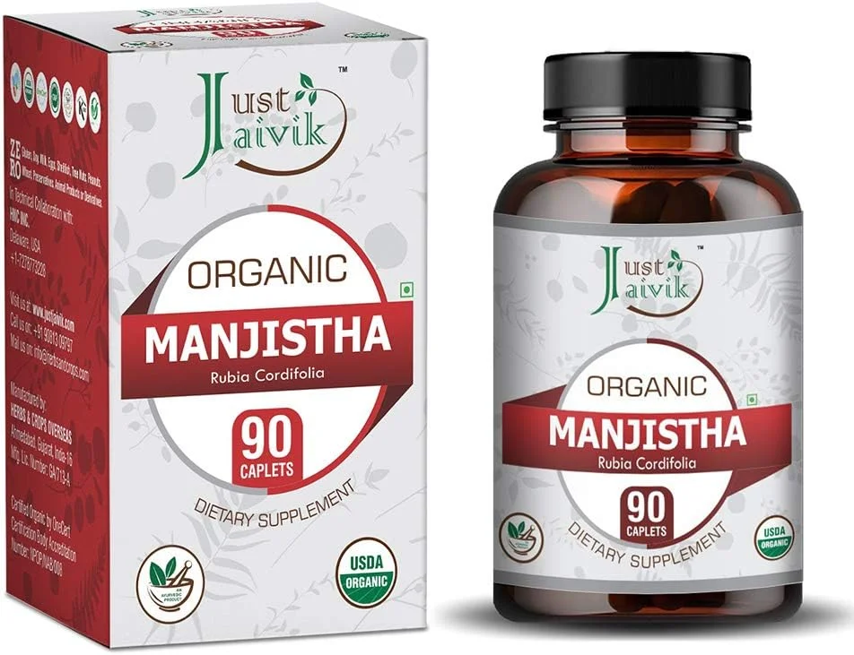 قرص منجیستا ارگانیک جاست جیویک - یک مکمل غذایی - 750 میلی گرم (بسته 90 عددی قرص ارگانیک) | بسیار مفید برای پوست و پاک کننده طبیعی خون