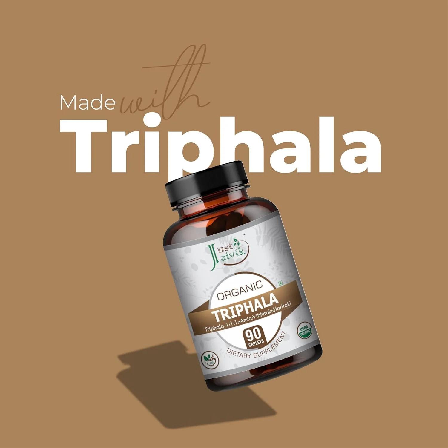 قرص تری فالا ارگانیک جاست جیویک (آمله + بیبهیتکی + هاریتاکی) - مکمل غذایی - 750 میلی گرم (بسته 90 عددی قرص ارگانیک) | فرمول متعادل کننده برای سم زدایی و جوان سازی