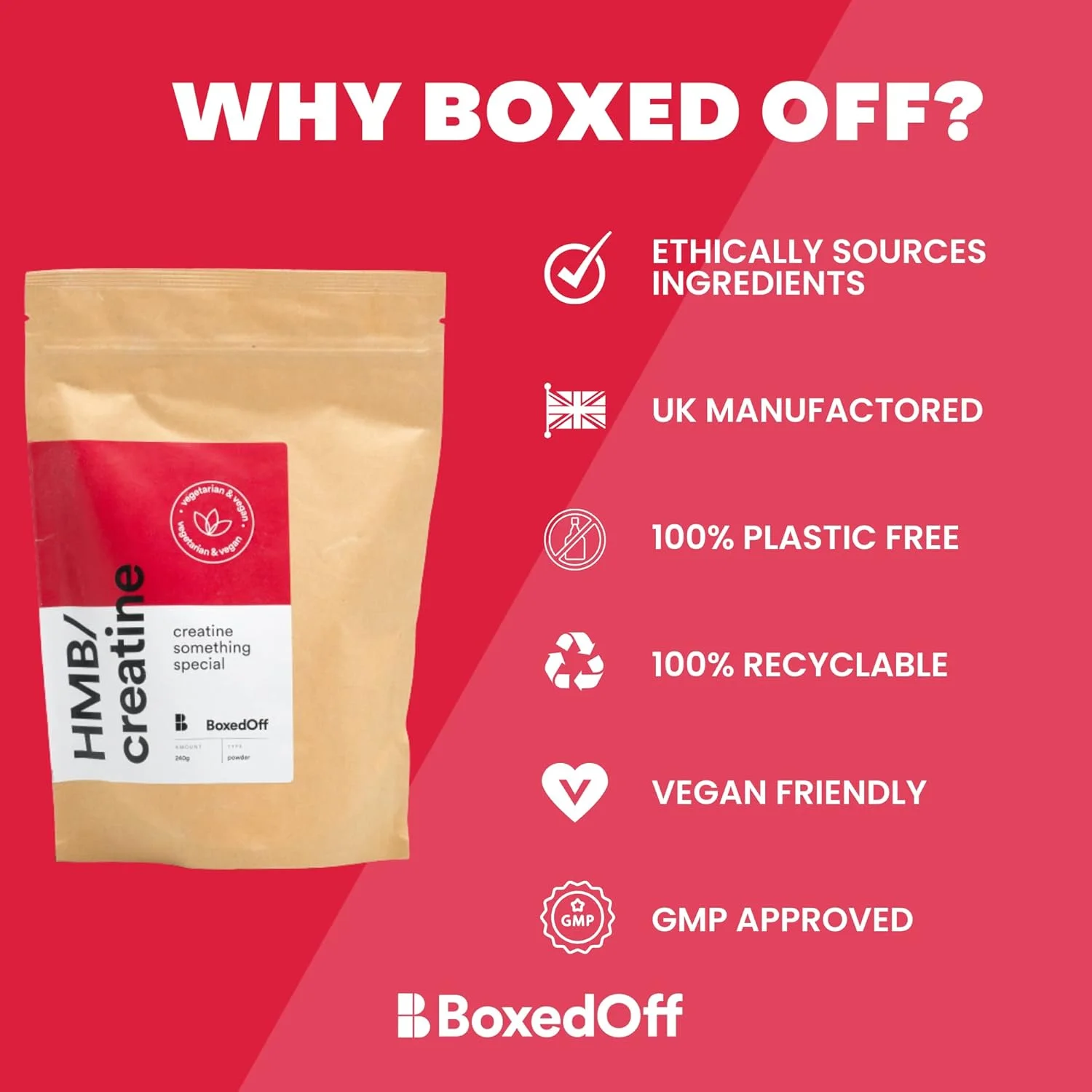 مکمل غذایی HMB و کراتین Boxed Off، مکمل پودری غذایی وگان، برای ورزشکاران و تمرین، کمک به ساخت عضله بدون چربی و کمک به ریکاوری - 240 گرم (30 روز) مکمل غذایی HMB و کراتین Boxed Off، مکمل پودری غذایی وگان، برای ورزشکاران و تمرین، کمک به ساخت عضله بدون چربی و کمک به ریکاوری - 240 گرم (30 روز)