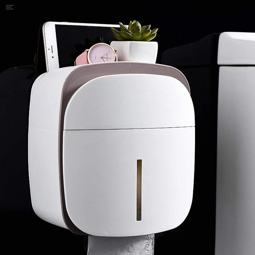 جا دستمال کاغذی توالت دیواری روکش دار مناسب دستمال توالت برای حمام - خاکی