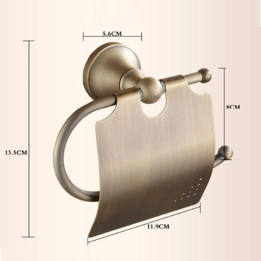 جا دستمال کاغذی توالت برنجی جامد، لوازم جانبی کلاسیک حمام، نگهدارنده رول دستمال توالت