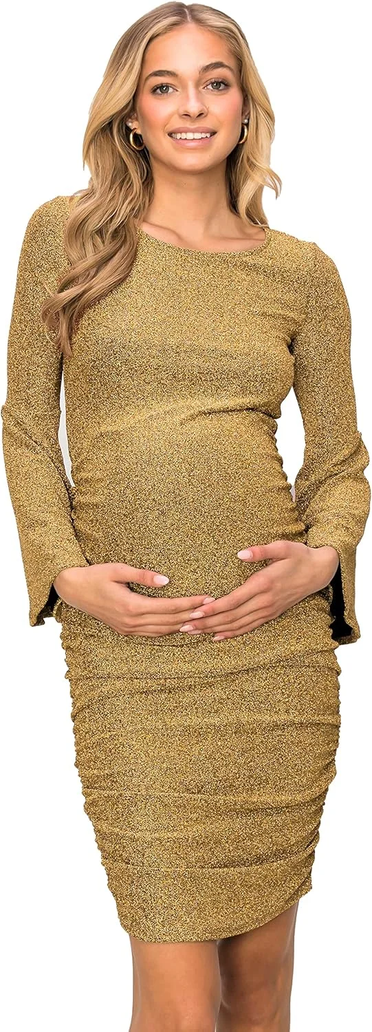 لباس بارداری لورکس My Bump - لباس کشی زنانه بارداری آستین کلوش با چین (ساخت آمریکا)