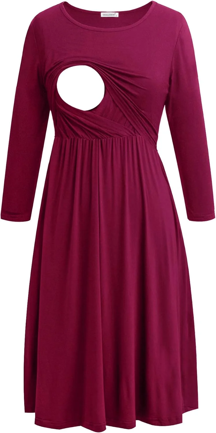 لباس شیردهی Smallshow، آستین سه ربع، مناسب دوران بارداری و شیردهی برای بانوان