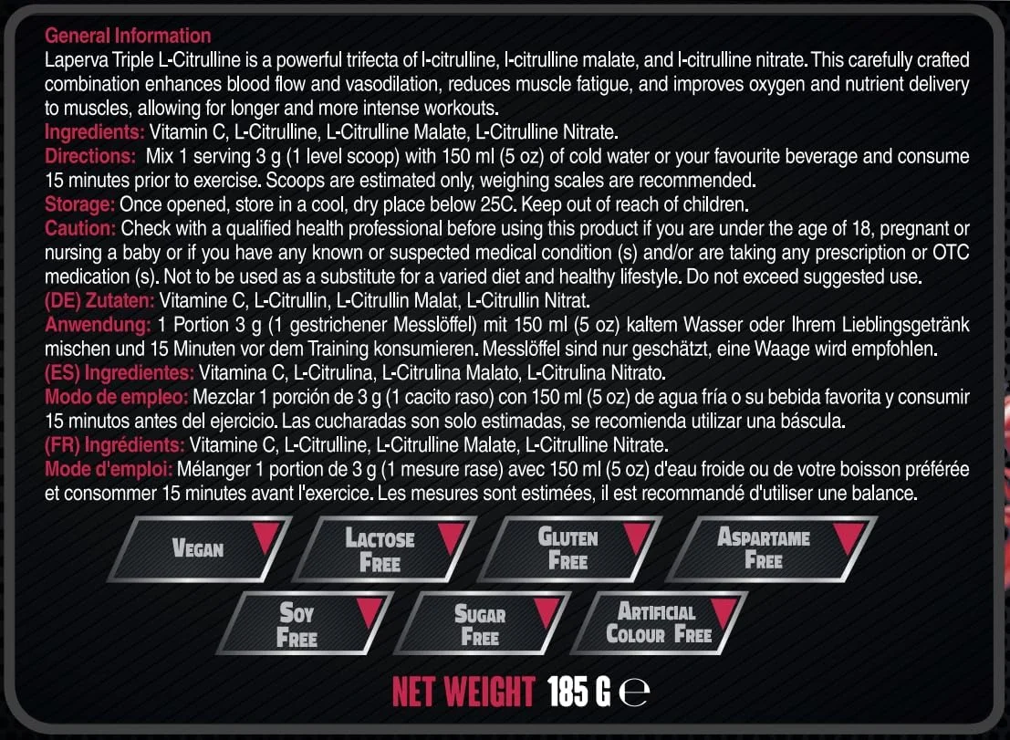 Laperva Triple L-Citrulline Supplement - (Unflavored)- Endurance Booster with L-Citrulline, L-Citrulline Malate, and L-Citrulline Nitrate - Enhances Blood Flow, Reduces Muscle Fatigue- 61 Servings Laperva Triple L-Citrulline Supplement - (Unflavored)- Endurance Booster with L-Citrulline, L-Citrulline Malate, and L-Citrulline Nitrate - Enhances Blood Flow, Reduces Muscle Fatigue- 61 Servings