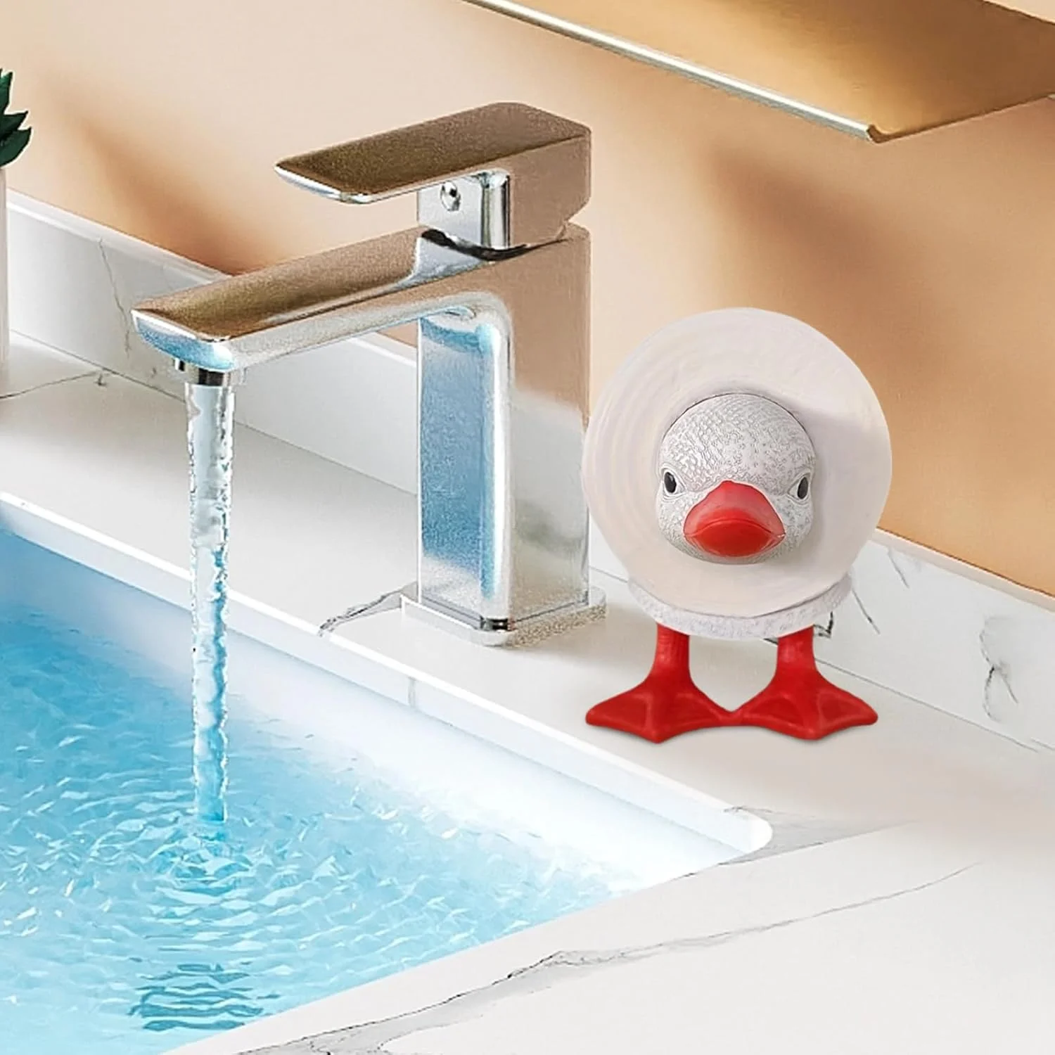 Toilet Paper Holder Animal | Duck Paper Roll Storage Stand - Decorative Self-standing Tissue Rack Bathroom Restroom Apartment Under-Cabinet Accessory