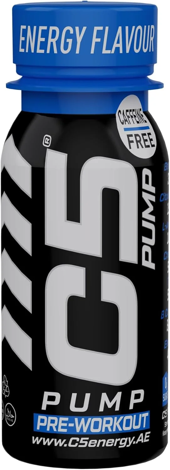 نوشیدنی شات قبل از تمرین C5 PUMP، بدون کافئین، بدون شکر، 80 میلی لیتر، با بتا آلانین 3200 میلی گرم، سیترولین 1500 میلی گرم، ویتامین های گروه B (بسته 12 عددی، طعم انرژی) نوشیدنی شات قبل از تمرین C5 PUMP، بدون کافئین، بدون شکر، 80 میلی لیتر، با بتا آلانین 3200 میلی گرم، سیترولین 1500 میلی گرم، ویتامین های گروه B (بسته 12 عددی، طعم انرژی)