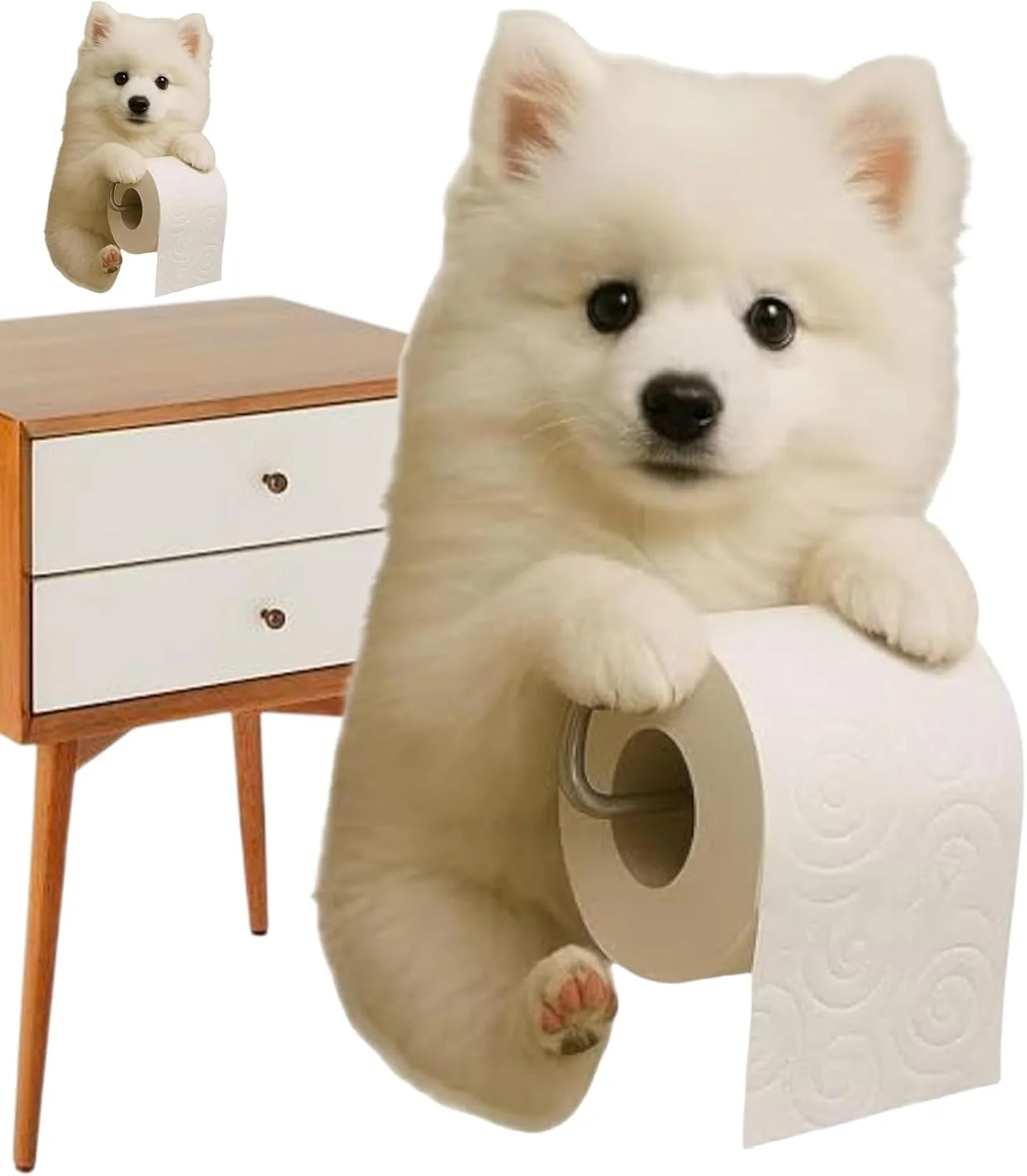 جا دستمال کاغذی رولی طرح سگ، جا دستمال کاغذی توالت طرح سگ - پخش کننده دستمال کاغذی دکوری خنده دار، لوازم جانبی حمام دکوراسیون منزل قفسه ذخیره سازی برای اتاق خواب آشپزخانه