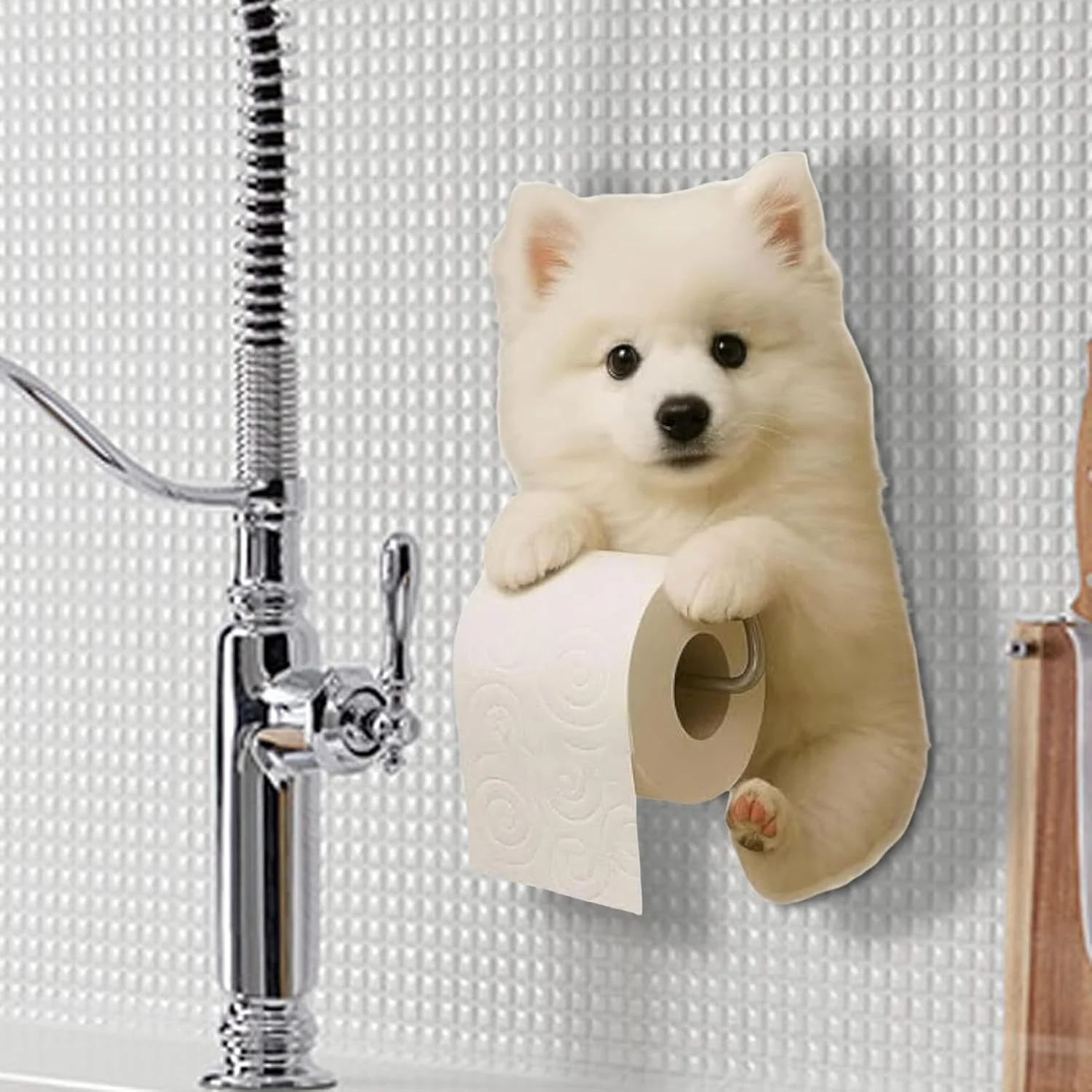 جا دستمال کاغذی رولی طرح سگ، جا دستمال کاغذی توالت طرح سگ - پخش کننده دستمال کاغذی دکوری خنده دار، لوازم جانبی حمام دکوراسیون منزل قفسه ذخیره سازی برای اتاق خواب آشپزخانه