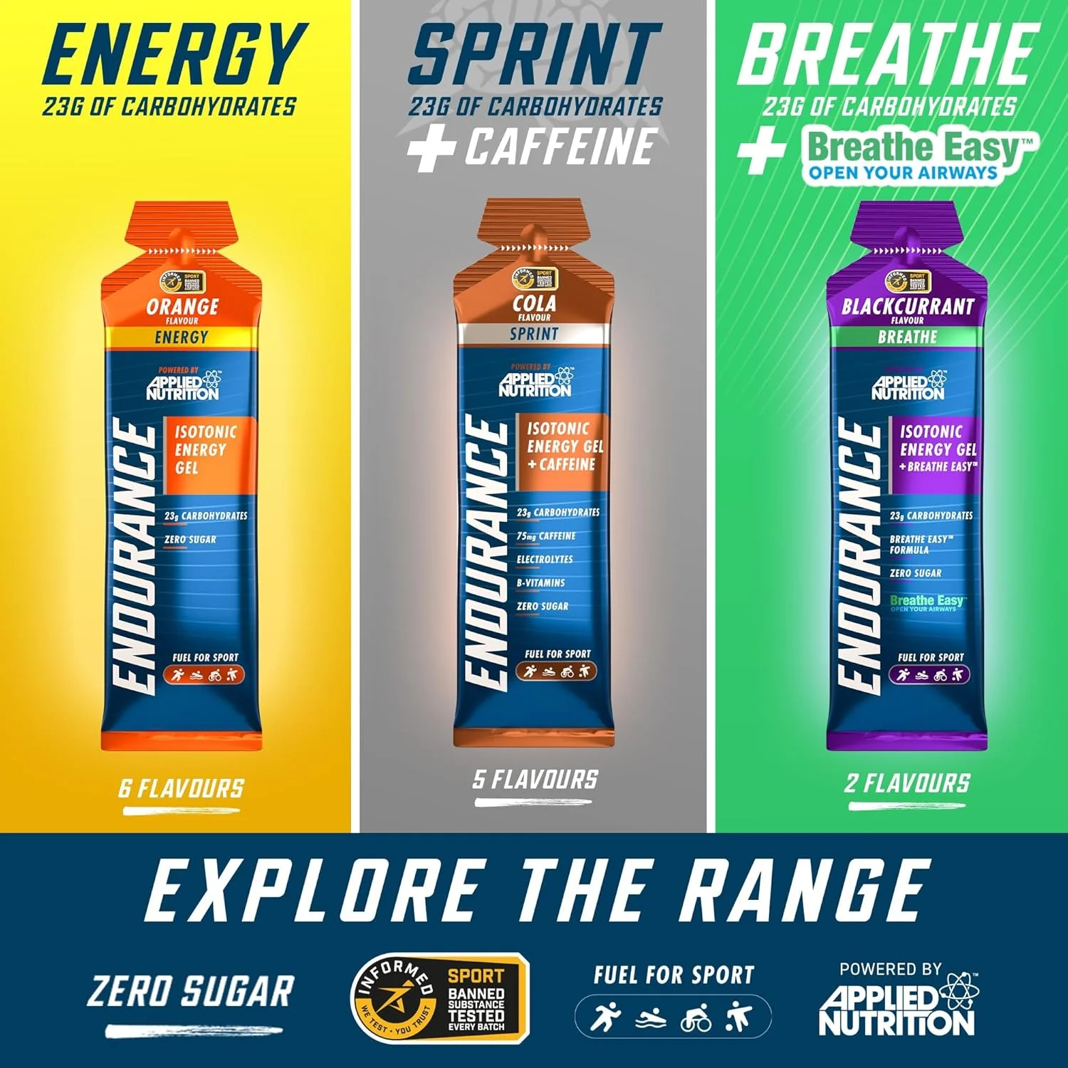 ژل انرژی Applied Nutrition Sprint | ژل انرژی حاوی کافئین | هضم آسان | بدون چربی و شکر | 23 گرم کربوهیدرات + الکترولیت ها و ویتامین های B (بسته 20 عددی 60 گرمی، بلک کارنت) ژل انرژی Applied Nutrition Sprint | ژل انرژی حاوی کافئین | هضم آسان | بدون چربی و شکر | 23 گرم کربوهیدرات + الکترولیت ها و ویتامین های B (بسته 20 عددی 60 گرمی، بلک کارنت)