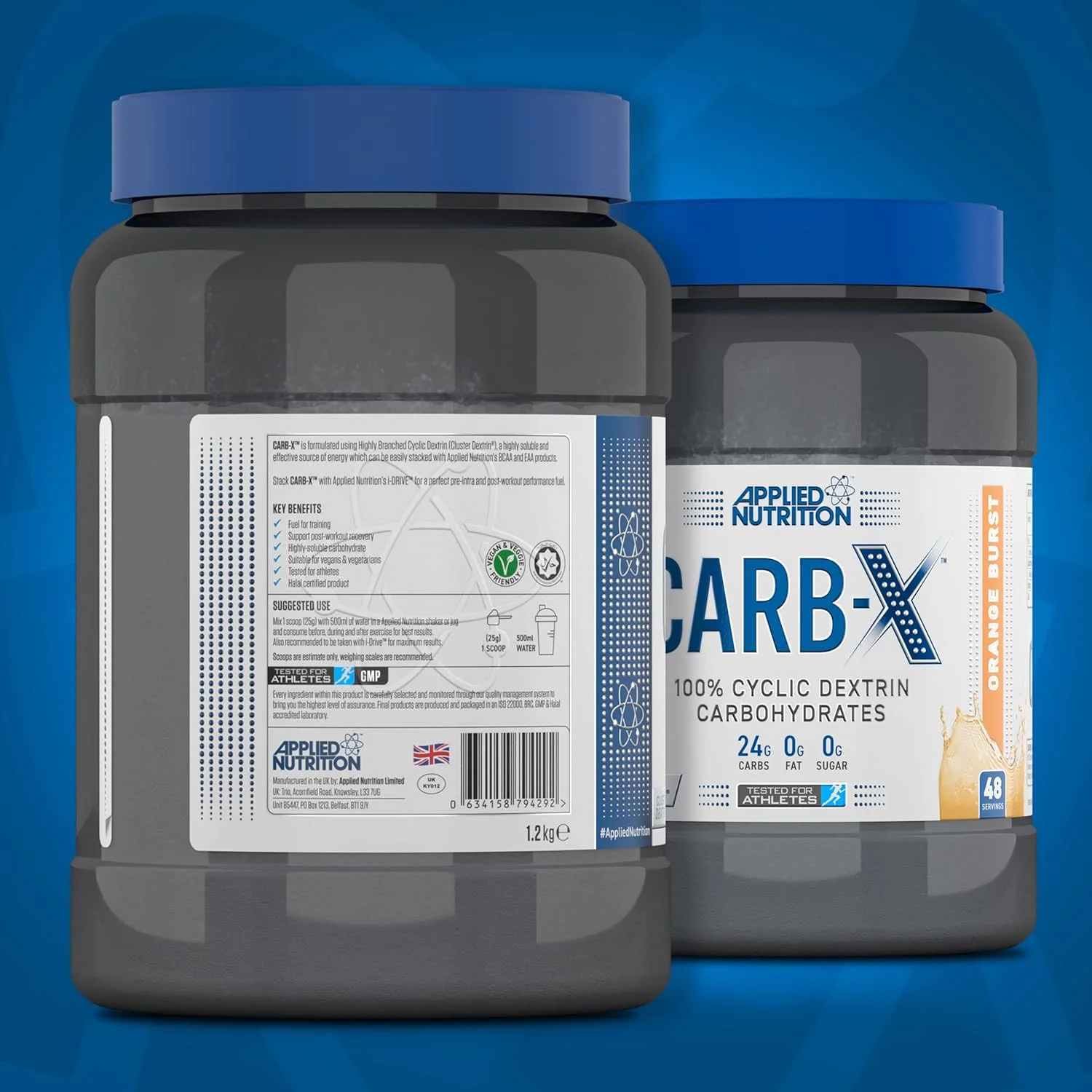 کربوهیدرات دکسترین حلقوی شاخه ای Applied Nutrition Carb X، پودر کربوهیدرات داخل و بعد از تمرین، سوخت تمرین و ریکاوری، وگان، بدون گلوتن، بدون شکر، 1.2 کیلوگرم 48 سروینگ (انفجار پرتقال) کربوهیدرات دکسترین حلقوی شاخه ای Applied Nutrition Carb X، پودر کربوهیدرات داخل و بعد از تمرین، سوخت تمرین و ریکاوری، وگان، بدون گلوتن، بدون شکر، 1.2 کیلوگرم 48 سروینگ (انفجار پرتقال)