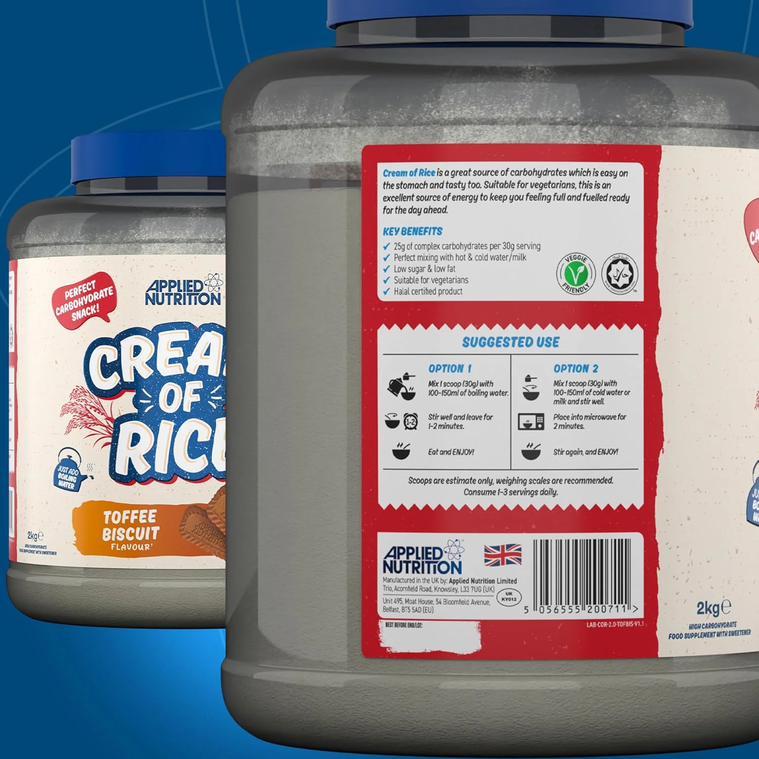 کرم برنج Applied Nutrition - مکمل کرم برنج با کربوهیدرات بالا، منبع انرژی برای صبحانه و میان وعده، هضم آسان، کم شکر، کم چرب، وگان، 2 کیلوگرم (تافی بیسکوییت) کرم برنج Applied Nutrition - مکمل کرم برنج با کربوهیدرات بالا، منبع انرژی برای صبحانه و میان وعده، هضم آسان، کم شکر، کم چرب، وگان، 2 کیلوگرم (تافی بیسکوییت)