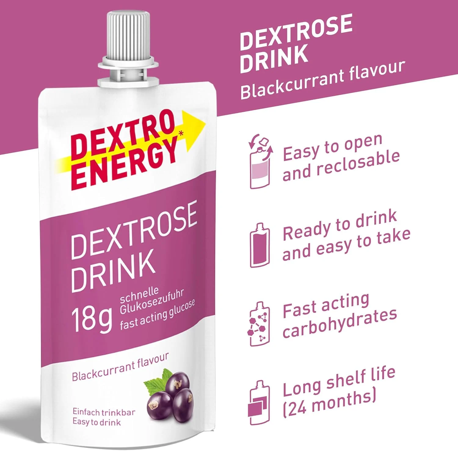 نوشیدنی دکستروز انرژی دکسترو با طعم بلک کارنت، بسته 16 عددی نوشیدنی دکستروز انرژی دکسترو با طعم بلک کارنت، بسته 16 عددی