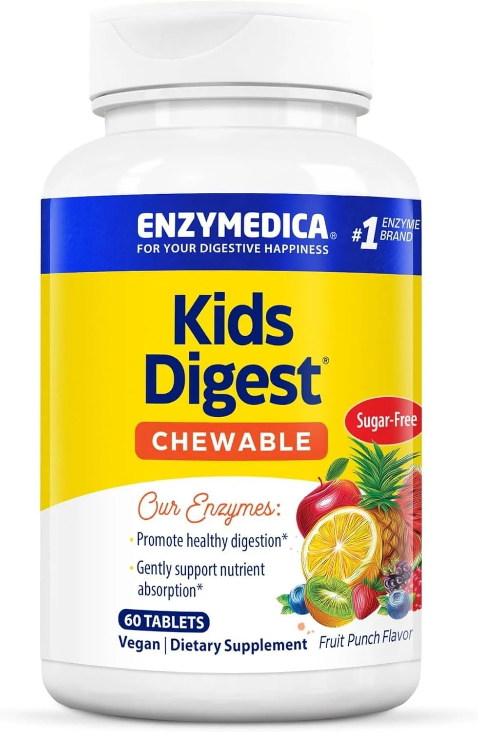 ENZYMEDICA Kids Digest، 60 قرص جویدنی