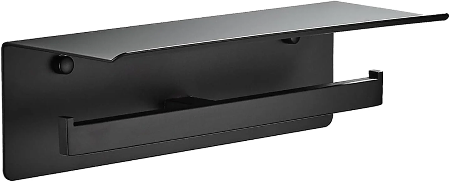 LIU- جا دستمال کاغذی توالت دوقلو با قفسه، پخش کننده کاغذ رولی استیل ضد زنگ دیواری برای خانه، هتل، مرکز خرید و تجارت