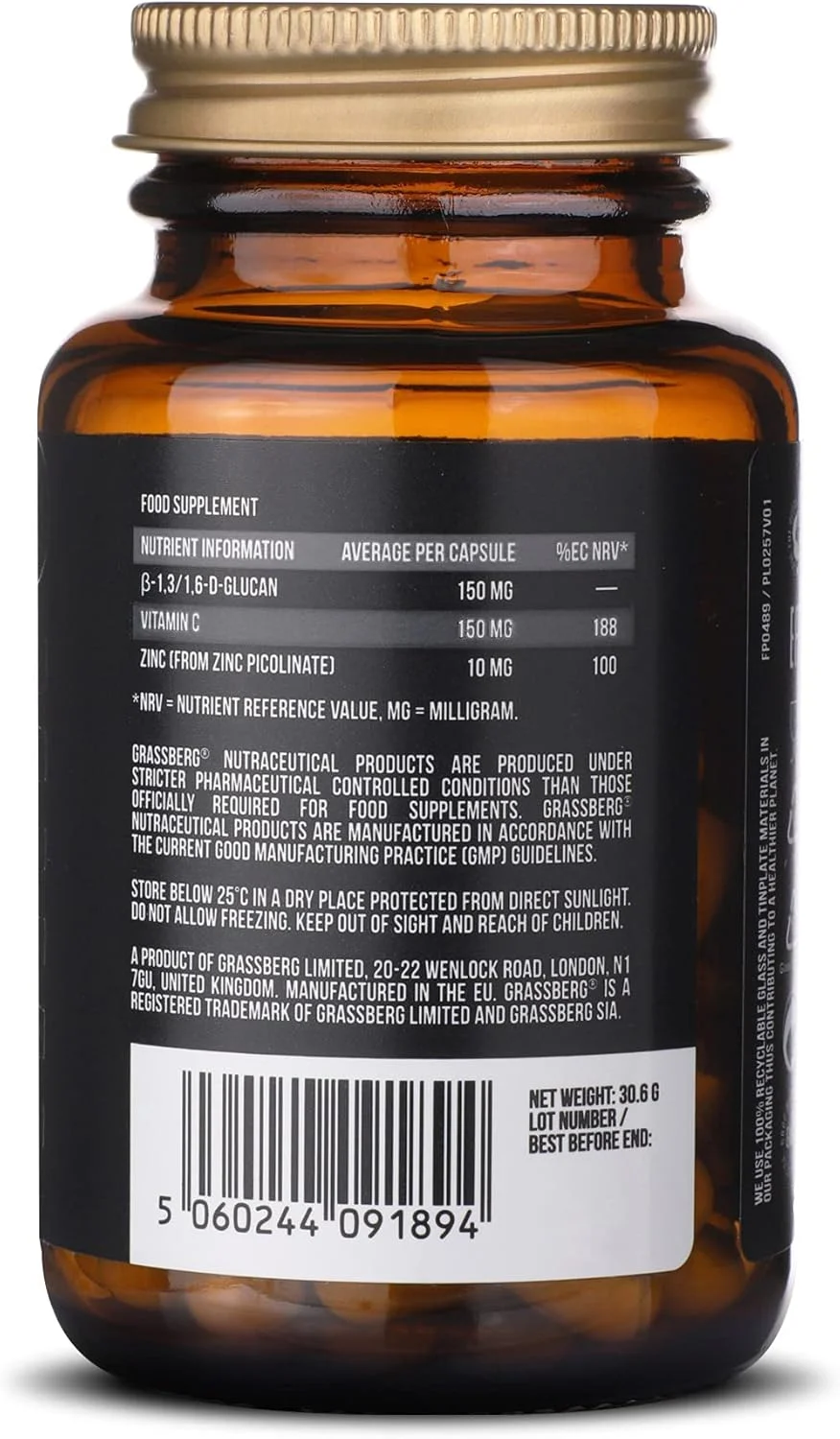 مکمل تقویت کننده سیستم ایمنی گراسبرگ Immu Boost حاوی ویتامین C، روی و بتا گلوکان - 60 کپسول مکمل تقویت کننده سیستم ایمنی گراسبرگ Immu Boost حاوی ویتامین C، روی و بتا گلوکان - 60 کپسول