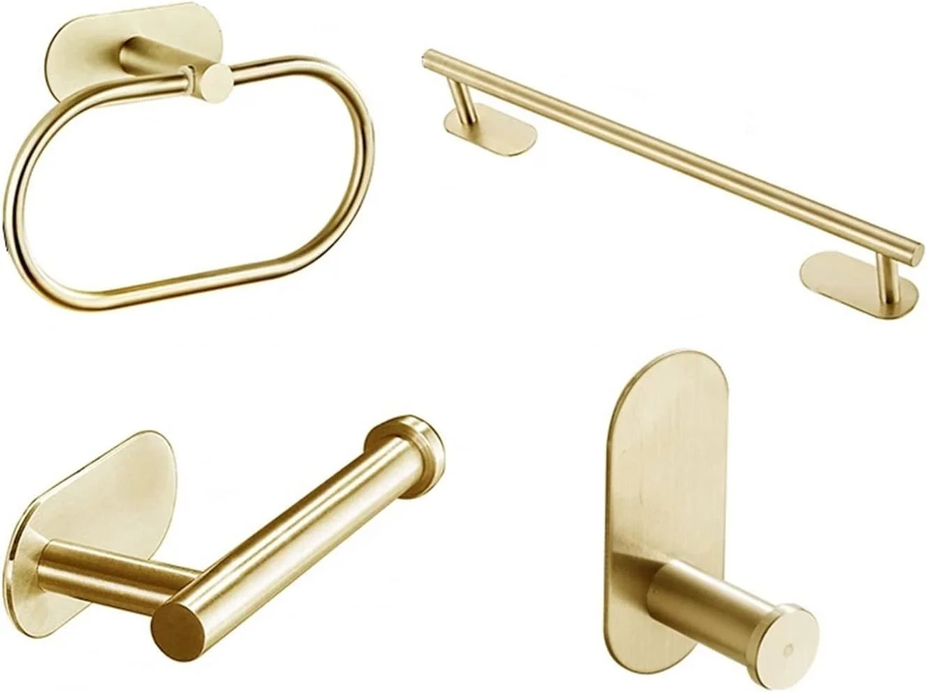 ست لوازم جانبی حمام طلایی برس خورده TTGLRT شامل جا حوله ای، آویز لباس و جا دستمال کاغذی (جا دستمال کاغذی)