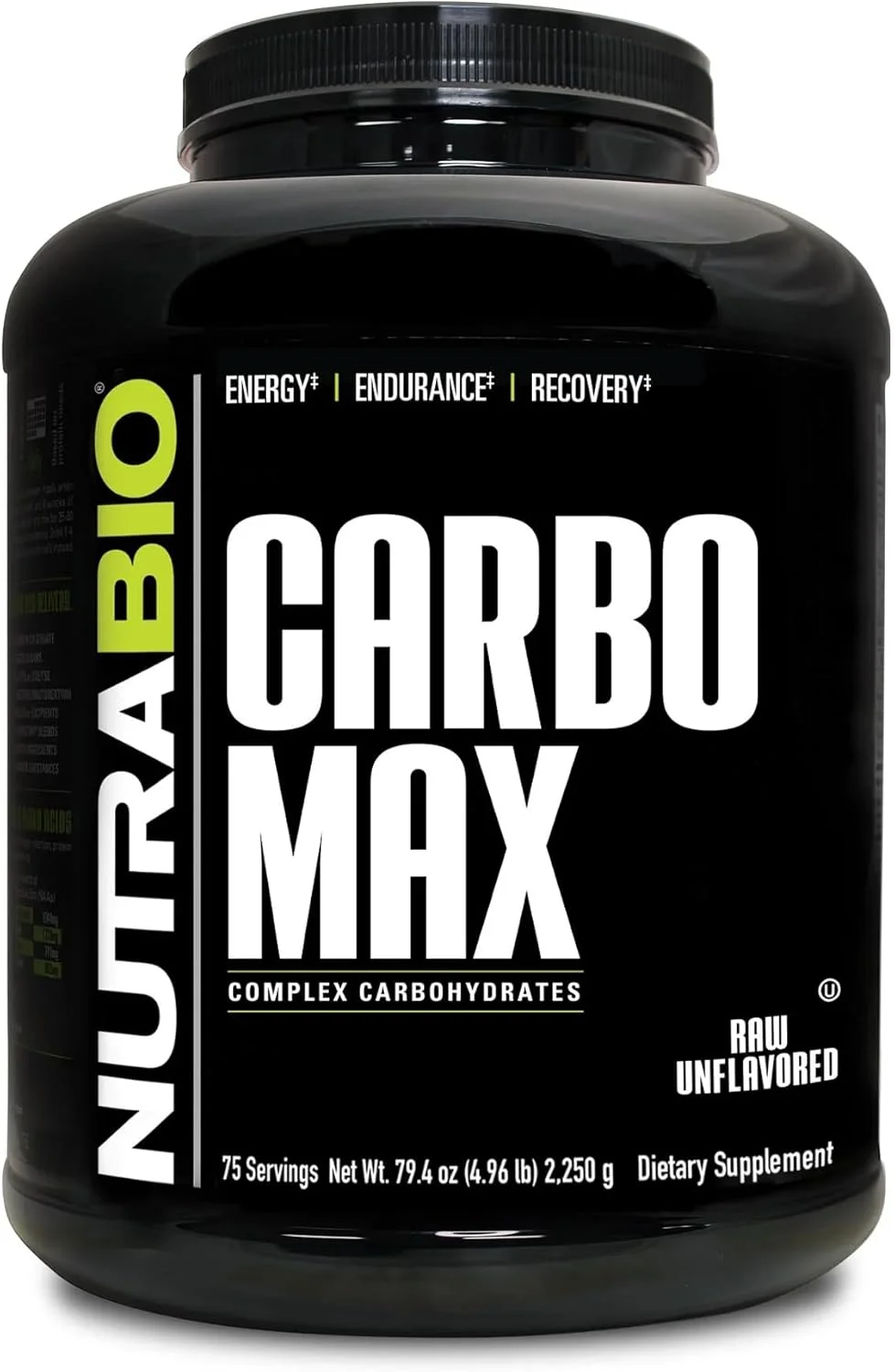 نوتراBio CarboMax مالتودکسترین - پودر کربوهیدرات پیچیده برای انرژی پایدار - غنی از کالری برای افزایش وزن و عضله - بدون طعم - 5 پوند، 75 سروینگ