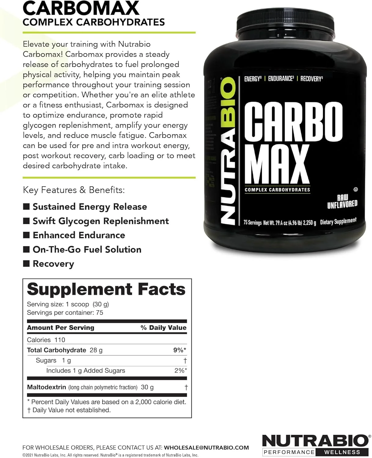 نوتراBio CarboMax مالتودکسترین - پودر کربوهیدرات پیچیده برای انرژی پایدار - غنی از کالری برای افزایش وزن و عضله - بدون طعم - 5 پوند، 75 سروینگ نوتراBio CarboMax مالتودکسترین - پودر کربوهیدرات پیچیده برای انرژی پایدار - غنی از کالری برای افزایش وزن و عضله - بدون طعم - 5 پوند، 75 سروینگ