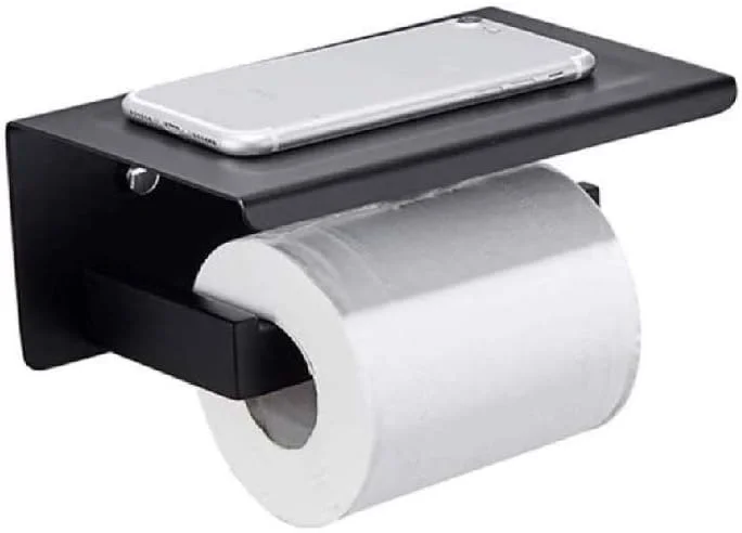 جا دستمال کاغذی استیل ضد زنگ UHJKLA - جا دستمال کاغذی با قفسه تلفن، پخش کننده رول دستمال کاغذی استیل ضد زنگ، نصب دیواری مدل M