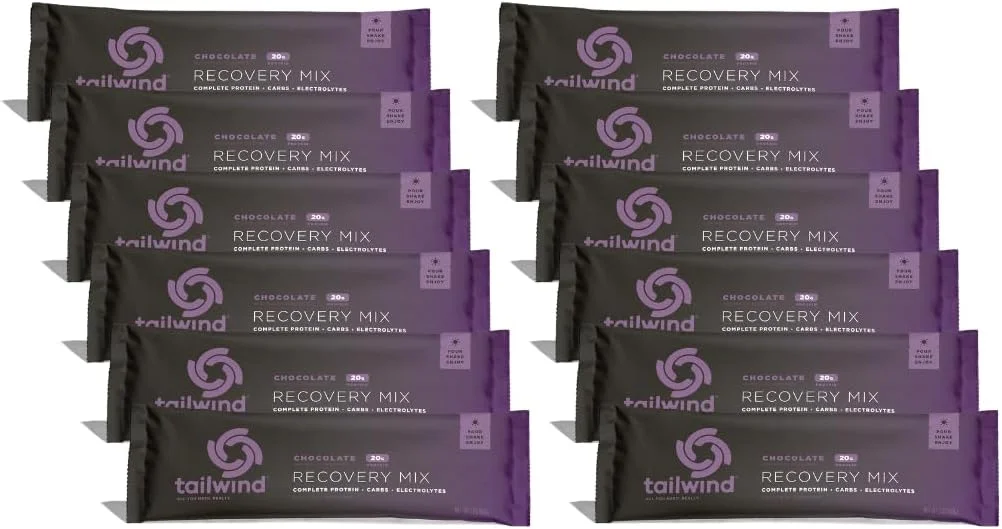 Tailwind Nutrition Recovery Mix, Complete Protein, Carbohydrates, and Electrolytes Powder Drink Mix for Post-Workout, Free of Gluten, Soy, and Dairy, Vegan, 12 Servings, Chocolate Tailwind Nutrition Recovery Mix, Complete Protein, Carbohydrates, and Electrolytes Powder Drink Mix for Post-Workout, Free of Gluten, Soy, and Dairy, Vegan, 12 Servings, Chocolate