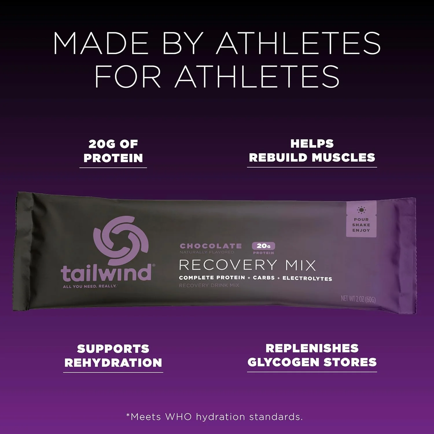 Tailwind Nutrition Recovery Mix, Complete Protein, Carbohydrates, and Electrolytes Powder Drink Mix for Post-Workout, Free of Gluten, Soy, and Dairy, Vegan, 12 Servings, Chocolate Tailwind Nutrition Recovery Mix, Complete Protein, Carbohydrates, and Electrolytes Powder Drink Mix for Post-Workout, Free of Gluten, Soy, and Dairy, Vegan, 12 Servings, Chocolate