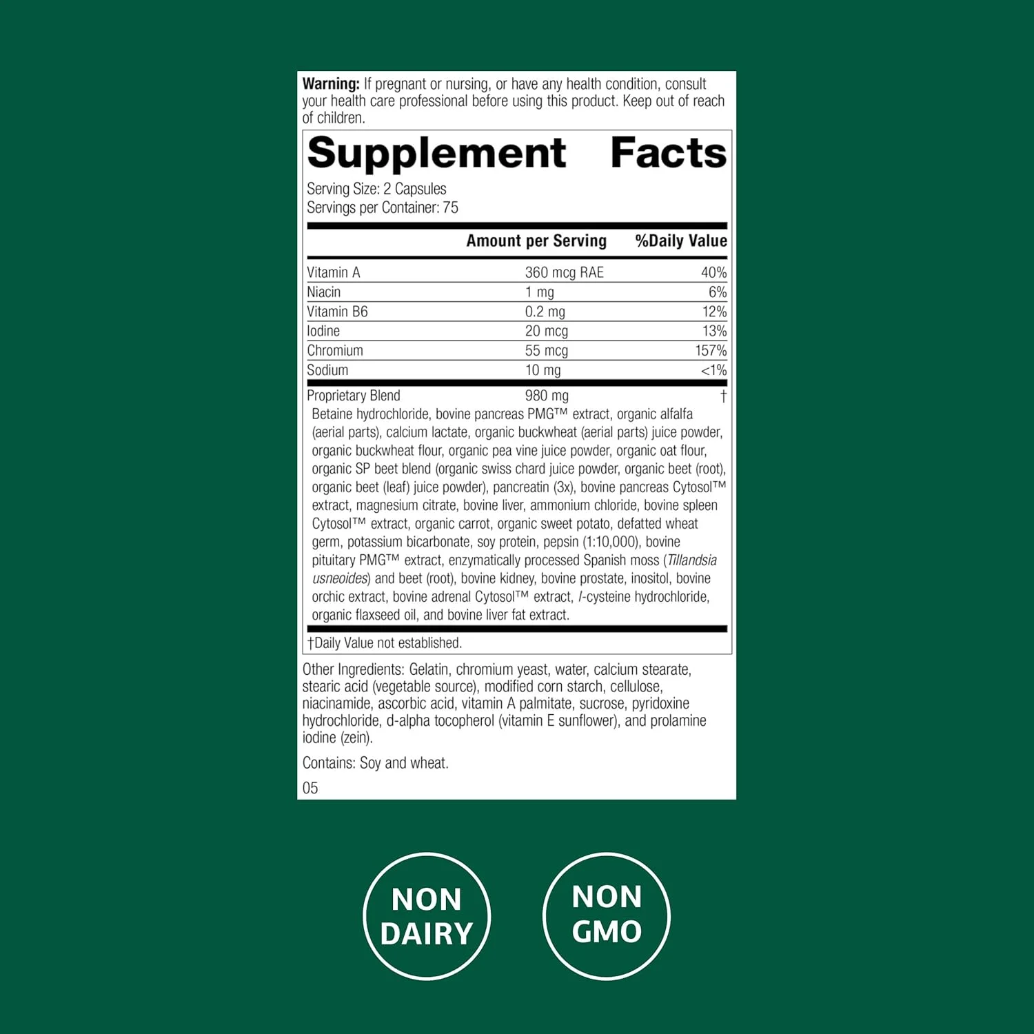 Standard Process Inc. Diaplex - Whole Food Bowel, Pancreas, Metabolism, Antioxidant, Gallbladder Support and Blood Sugar Support with Pepsin, Betaine Hydrochloride, Soy Protein -150 Capsules Standard Process Inc. Diaplex - Whole Food Bowel, Pancreas, Metabolism, Antioxidant, Gallbladder Support and Blood Sugar Support with Pepsin, Betaine Hydrochloride, Soy Protein -150 Capsules