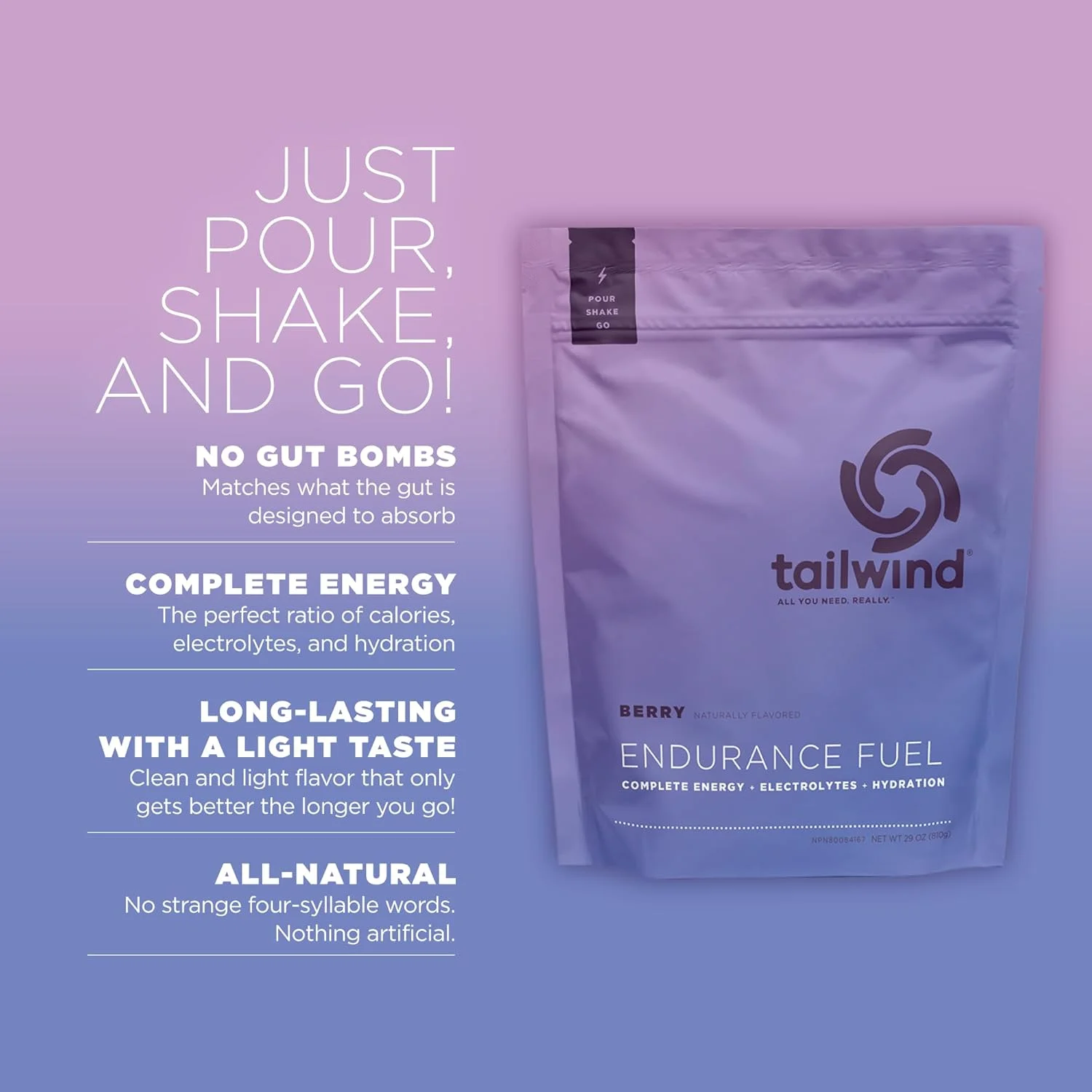 Tailwind Nutrition Endurance Fuel, Carbohydrate & Electrolyte Sports Drink Mix Powder, Gluten-Free, Vegan, Berry, 30 Servings Tailwind Nutrition Endurance Fuel, Carbohydrate & Electrolyte Sports Drink Mix Powder, Gluten-Free, Vegan, Berry, 30 Servings