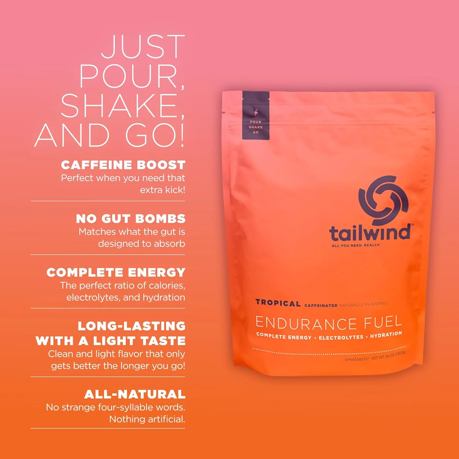 پودر مخلوط نوشیدنی ورزشی Tailwind Nutrition Endurance Fuel، کربوهیدرات و الکترولیت، بدون گلوتن، وگان، Tropical Buzz، 50 سروینگ (کافئین دار) پودر مخلوط نوشیدنی ورزشی Tailwind Nutrition Endurance Fuel، کربوهیدرات و الکترولیت، بدون گلوتن، وگان، Tropical Buzz، 50 سروینگ (کافئین دار)
