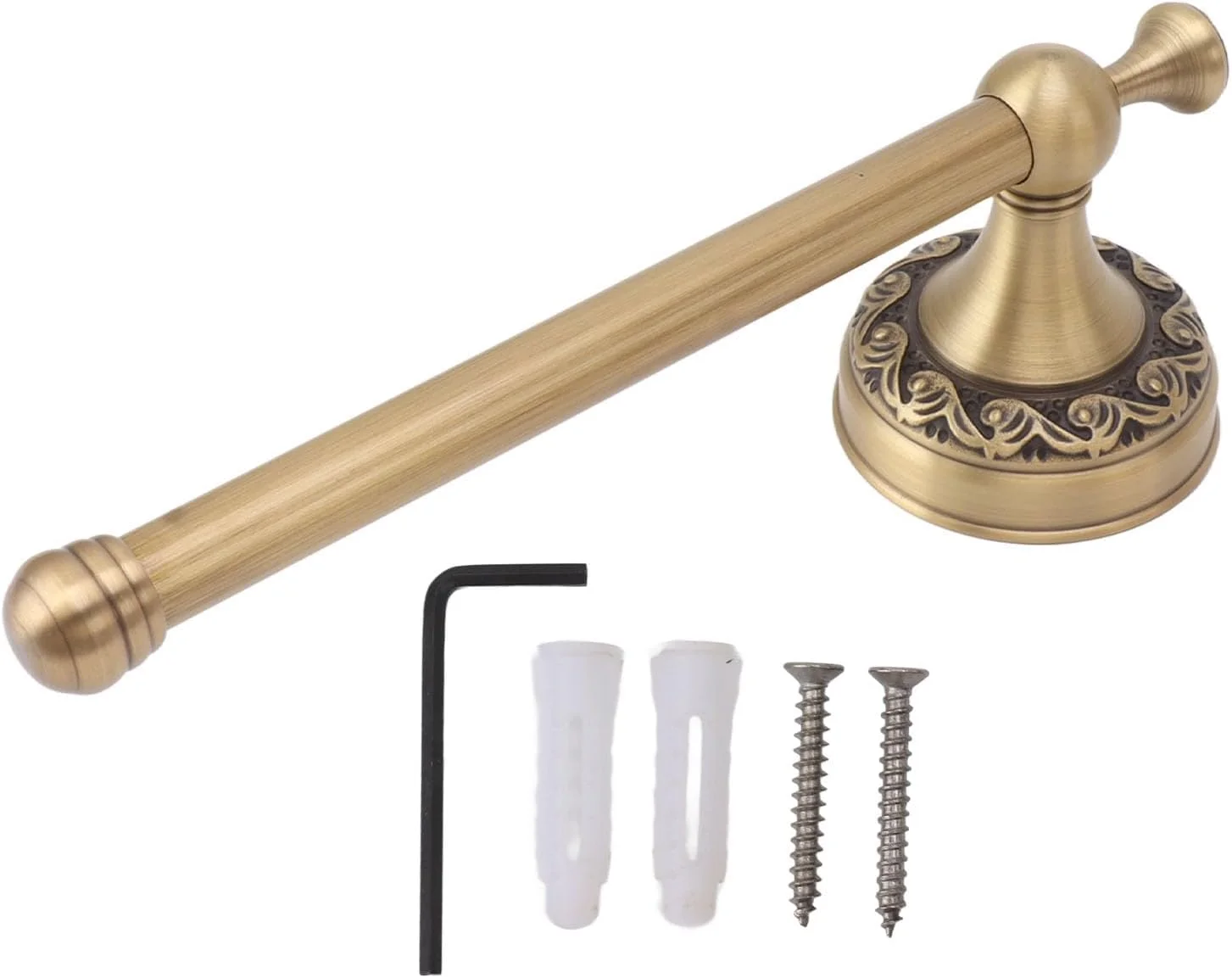 جا دستمال کاغذی توالت برنجی رترو، میله نگهدارنده رول دستمال کاغذی دیواری وینتیج، لوازم جانبی حمام عتیقه، سازمان دهنده صرفه جویی در فضا برای خانه