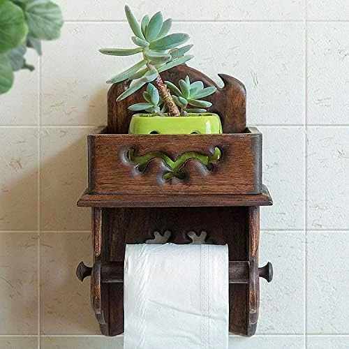 جا دستمال کاغذی چوبی طرح قدیمی، جا دستمال توالت، سینی دستمال توالت، جا رولی دستمال توالت، جا دستمال کاغذی